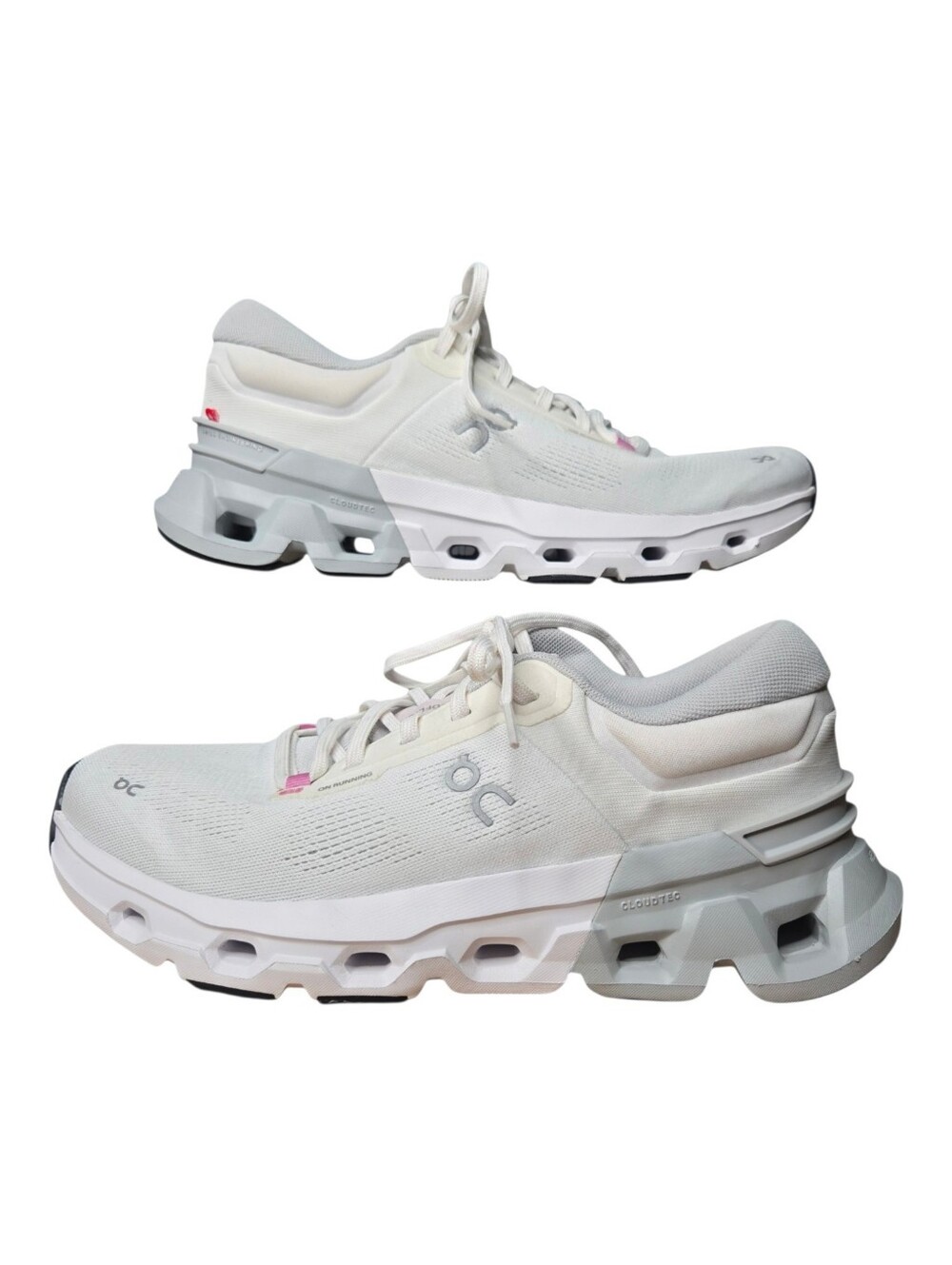 On Womens White Glacier Pink Cloudflyer 5 Running Sneakers Size 10.5